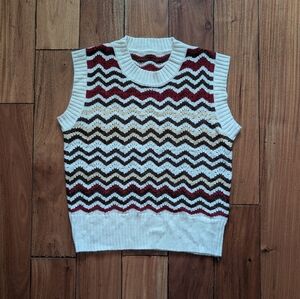 Hand Made Vintage Chevron Sweater Vest (M)